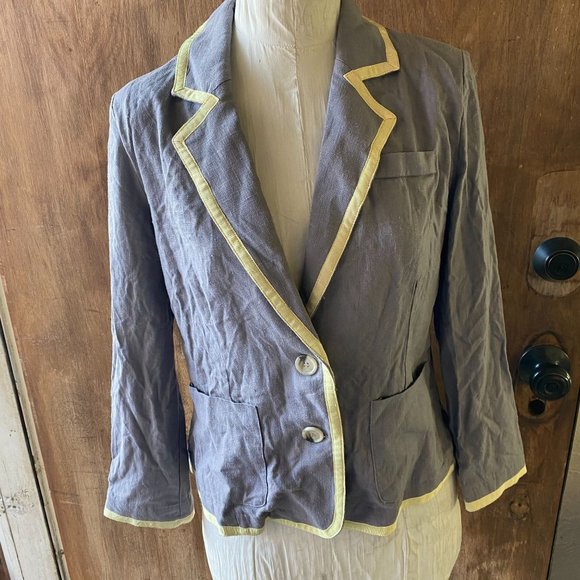 GIBSON Gray Two Button BLAZER JACKET NWT Twee sz L - Picture 1 of 7